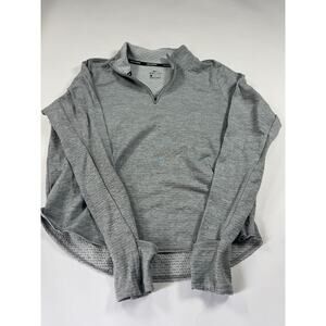 Nike Running Dri Fit Long Sleeve Gray 1/4 Zip Size Medium Warmer Material